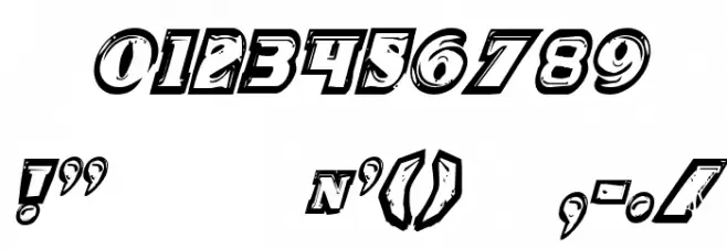 Icebox Art Condensed Italic Font OTHER CHARS