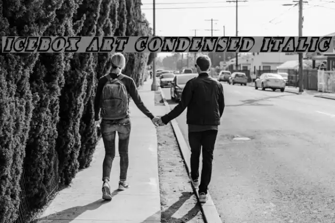 Icebox Art Condensed Italic Font examples