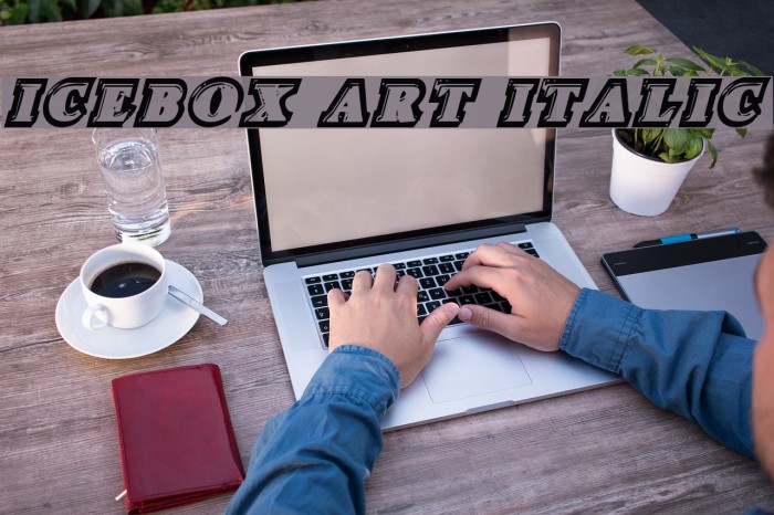 Icebox Art Italic Font examples