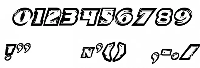 Icebox Art Staggered Italic Font OTHER CHARS