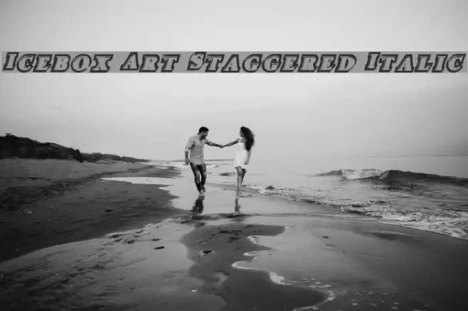 Icebox Art Staggered Italic Font examples