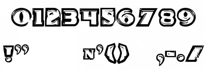 Icebox Art Staggered Regular Font OTHER CHARS