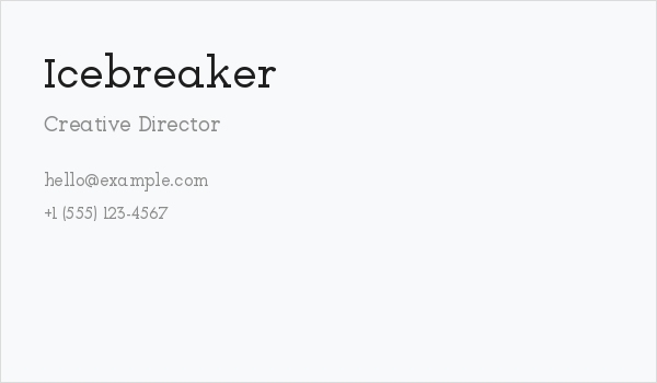 Icebreaker Business Card