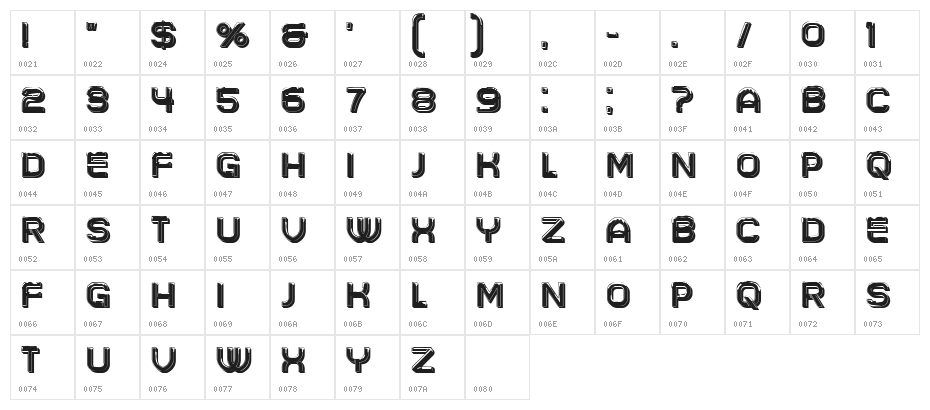 Icecold Regular Character Map