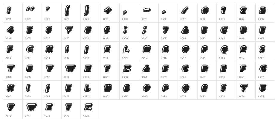 Icecreamer Italic Character Map