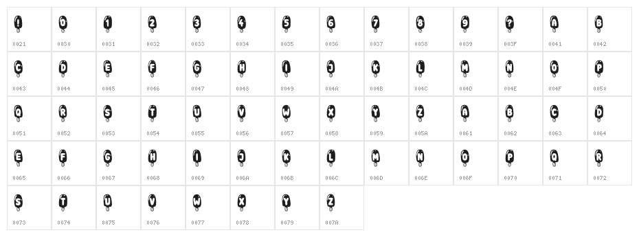 Icecreams Regular Character Map