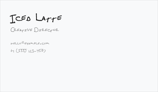 Iced Latte Business Card