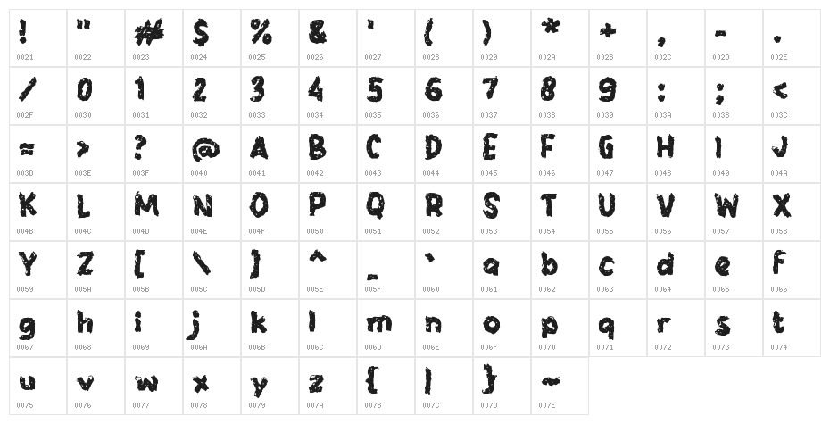 Icefrost Character Map
