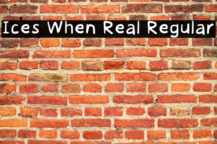 Ices When Real Regular Example 3