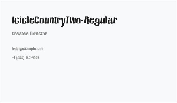 IcicleCountryTwo-Regular Business Card