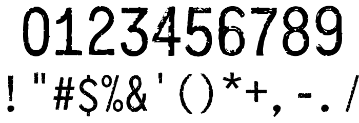 IckyTicket Mono Font OTHER CHARS