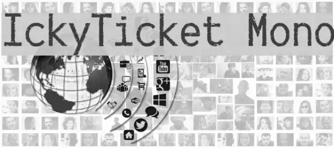 IckyTicket Mono Schriftart examples