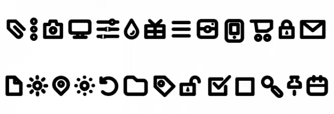Iconic Pictograms Bold Schriftart Groß