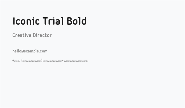 Iconic Trial Bold Business Card
