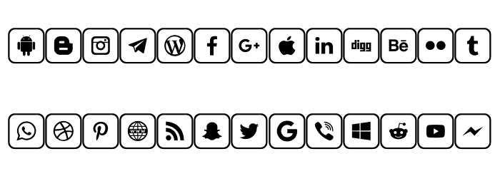 Icons 2019 Font LOWERCASE
