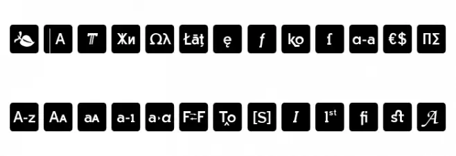 Icons OpenType Regular フォント 大文字