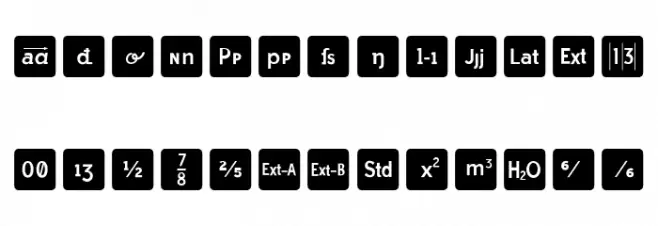 Icons OpenType Regular Шрифта строчной