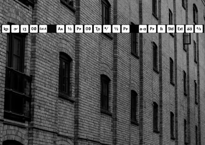 Icons OpenType Regular Font examples