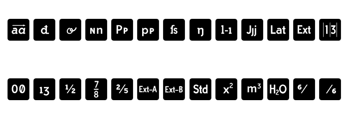 Icons OpenType Regular Font LOWERCASE