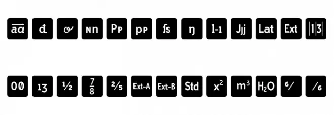 Icons OpenType Regular خط أحرف صغيرة