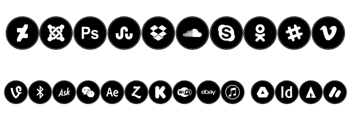 Icons Social Media 10 Font OTHER CHARS