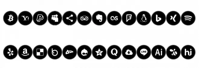 Icons Social Media 10 Fuentes MAYÚSCULAS
