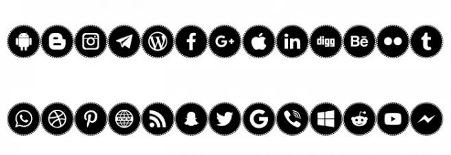 Icons Social Media 11 Fuentes MINÚSCULAS