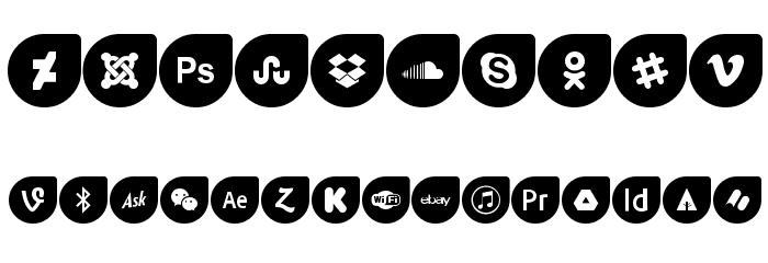 Icons Social Media 12 Font OTHER CHARS