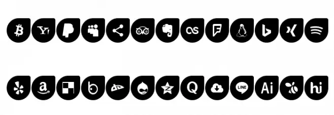 Icons Social Media 12 फ़ॉन्ट अपरकेस