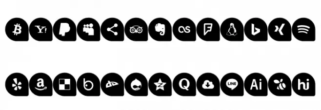 Icons Social Media 13 Schriftart Groß
