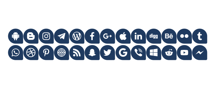 Icons Social Media 13 Lowercase