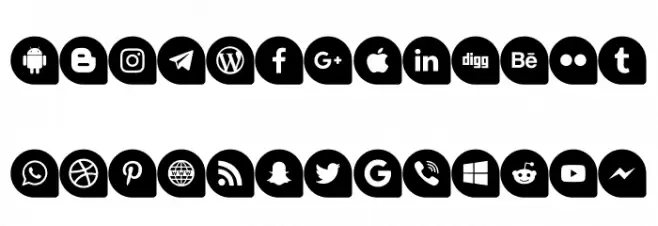 Icons Social Media 13 Fuentes MINÚSCULAS
