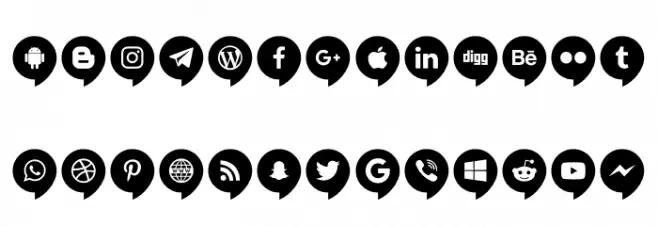 Icons Social Media 14 字体 小写