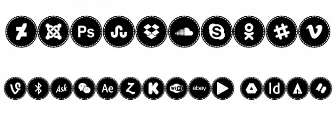 Icons Social Media 16 Font OTHER CHARS