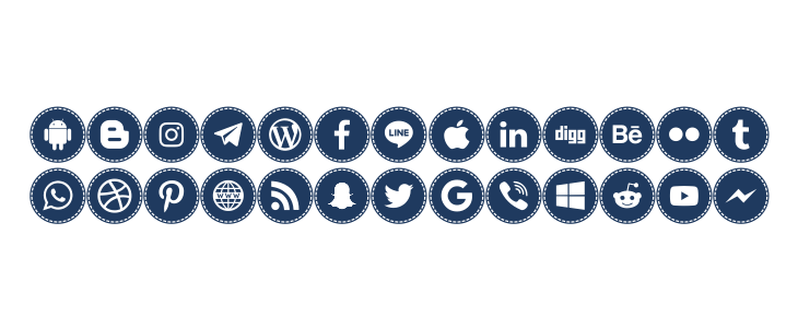 Icons Social Media 16 Lowercase