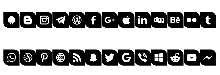 Icons Social Media 1 Font LOWERCASE