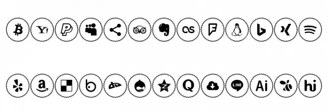 Icons Social Media 2 خط أحرف كبيرة