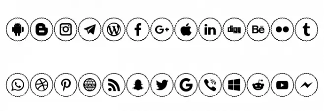 Icons Social Media 2 Fonte MINÚSCULAS
