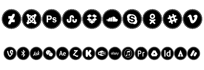 Icons Social Media 3 फ़ॉन्ट अन्य घर का काम