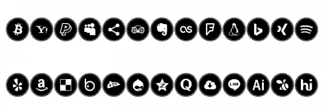 Icons Social Media 3 フォント 大文字