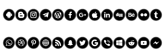 Icons Social Media 3 फ़ॉन्ट लोअरकेस