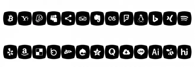 Icons Social Media 5 Fonte MAIÚSCULAS