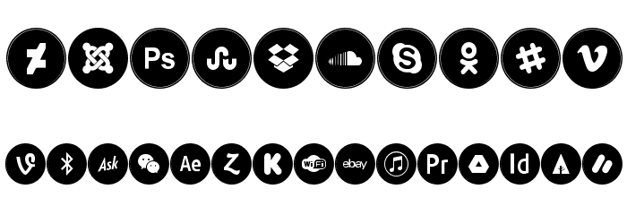 Icons Social Media 6 Font OTHER CHARS