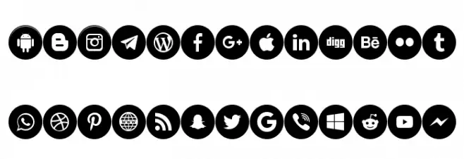 Icons Social Media 6 Fuentes MINÚSCULAS