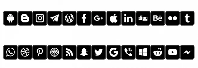 Icons Social Media 7 Font LOWERCASE