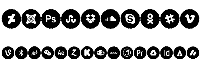 Icons Social Media 9 Font OTHER CHARS