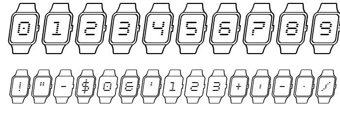 iChrono Outline Italic Font OTHER CHARS
