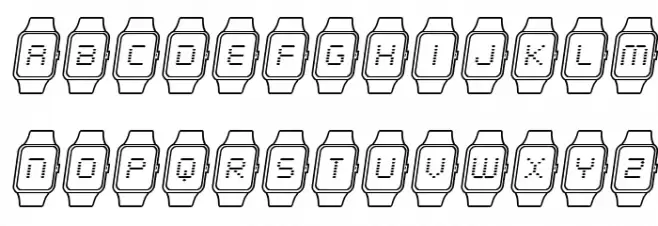 iChrono Outline Italic Font Litere mari