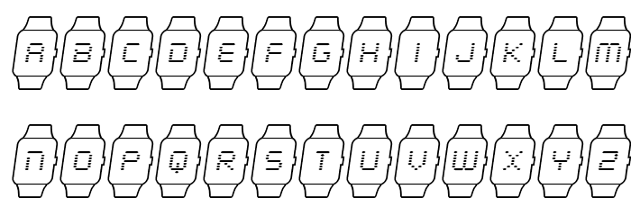 iChrono Outline Italic Font LOWERCASE