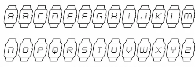 iChrono Outline Italic Font LOWERCASE